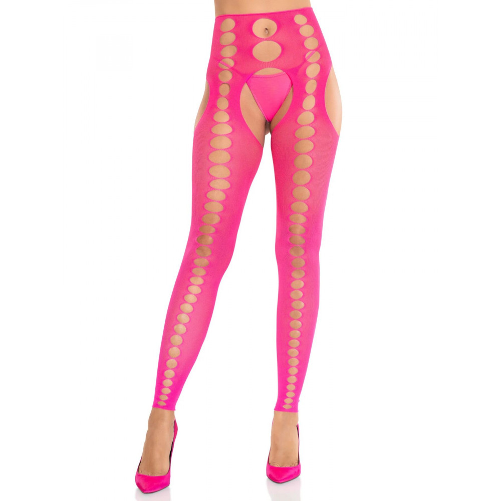 Чулки - Колготки Leg Avenue Seamless Opaque Footless Suspender Hose One Size Neon Pink