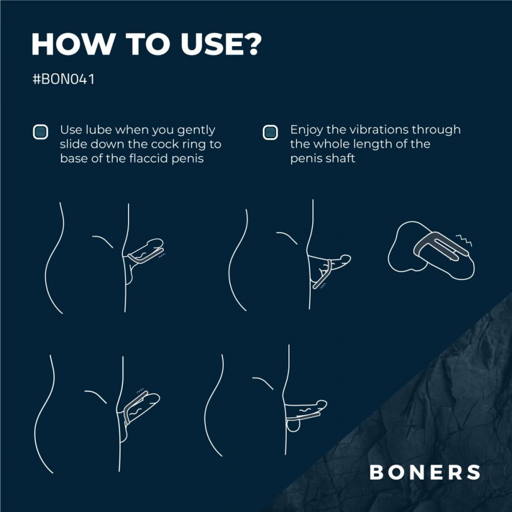 Эрекционные кольца с вибрацией - Эрекционное кольцо Boners Cockring & Ball Stimulator 12