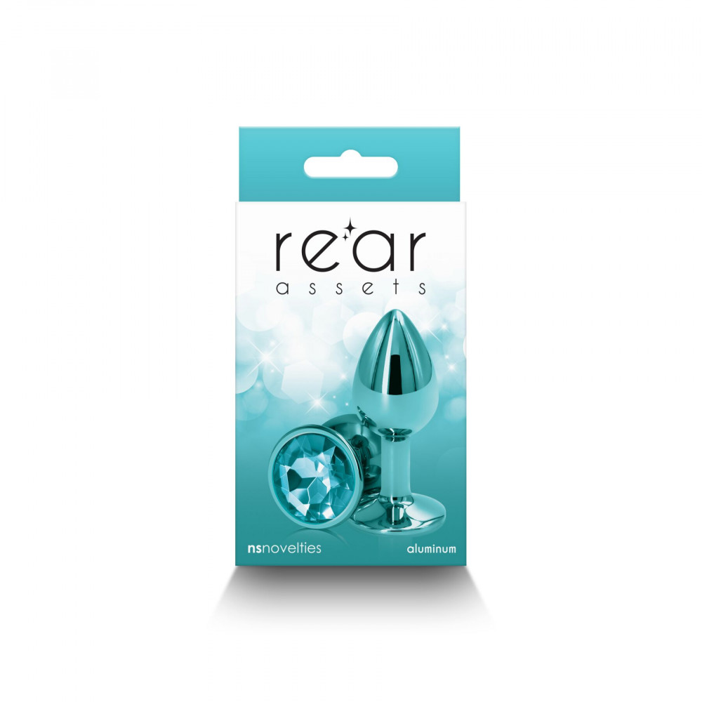 Анальные игрушки без вибрации - Анальная пробка NS Novelties Rear Assets - Small - Teal 2
