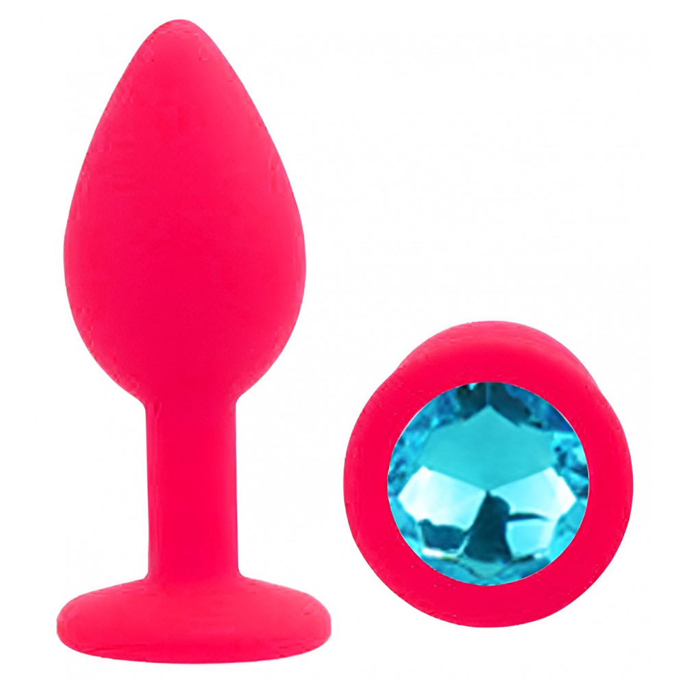 Анальные игрушки без вибрации - Силиконовая анальная пробка EGZO - Silicone Pink Round Plug Aqua, size S 3