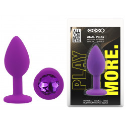 Силиконовая анальная пробка EGZO - Silicone Purple Round Plug Purple, size S