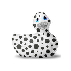 Уточка вибратор I Rub My Duckie белая в черный горох