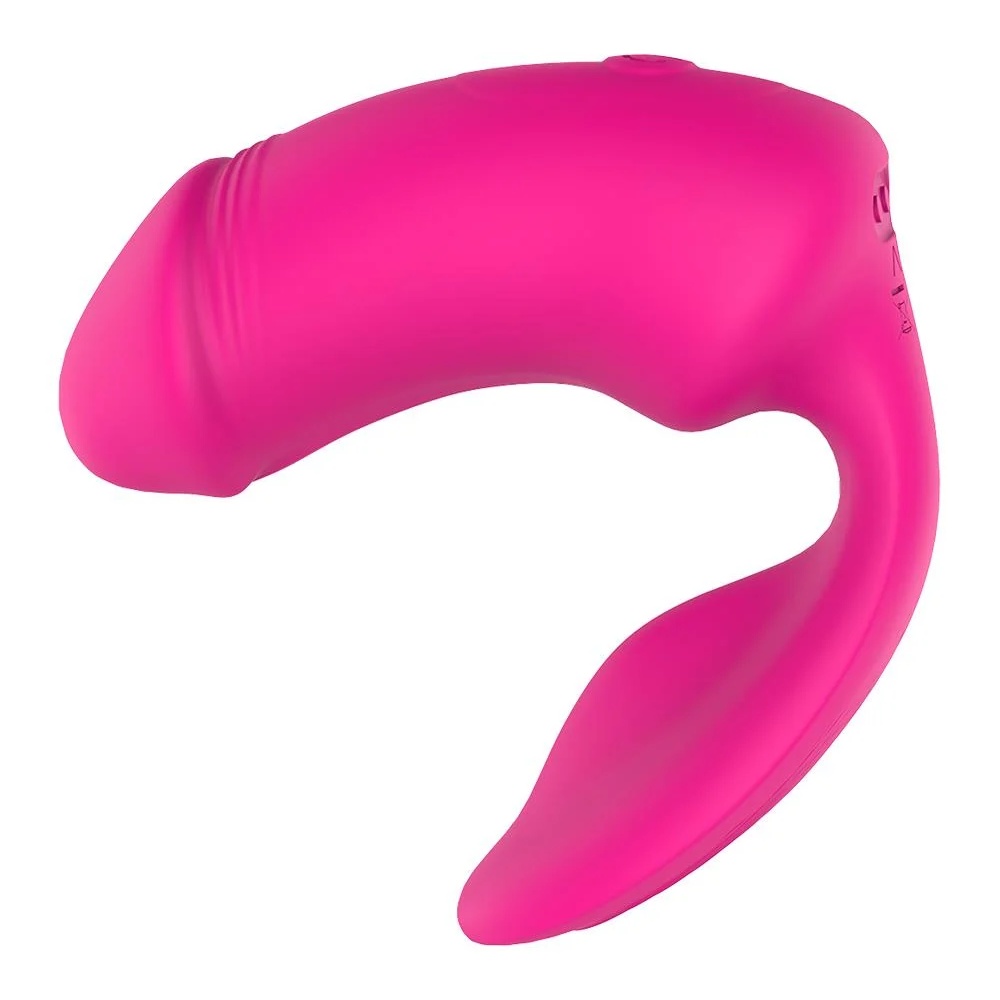 Вибратор-кролик - Вагинально-клиторальный вибратор Dream Toys Essentials с пультом, розовый, 9 × 3 см 9