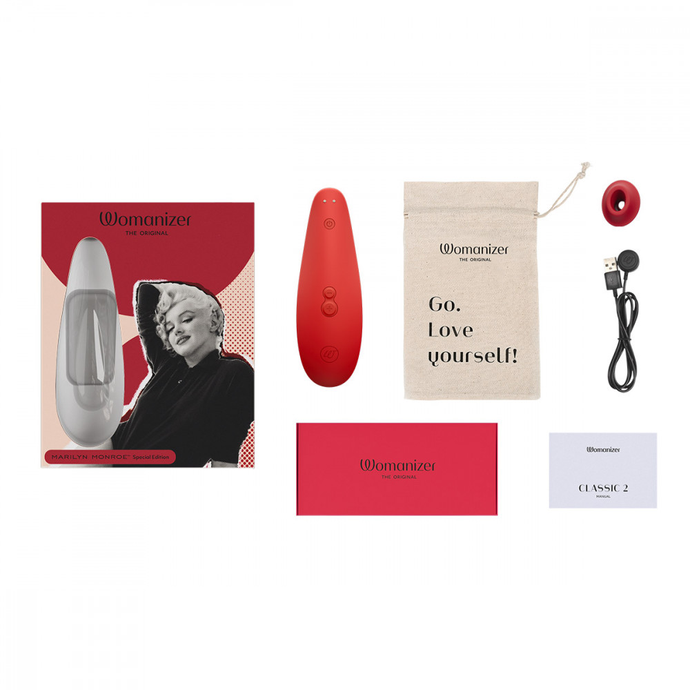 Вибраторы вакуумные - Вакуумный стимулятор клитора Womanizer Marilyn Monroe Vivid Red 12