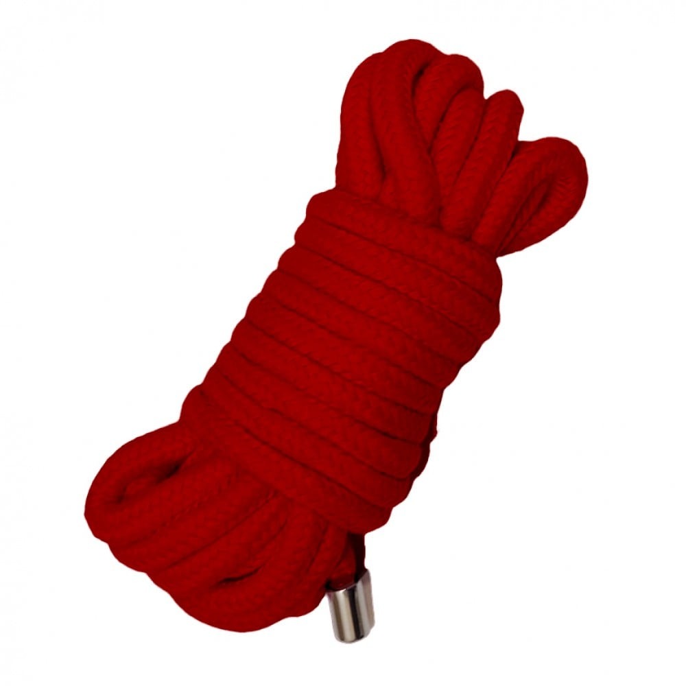 БДСМ игрушки - Веревка для связывания 5 метров, наконечники металл, красная
