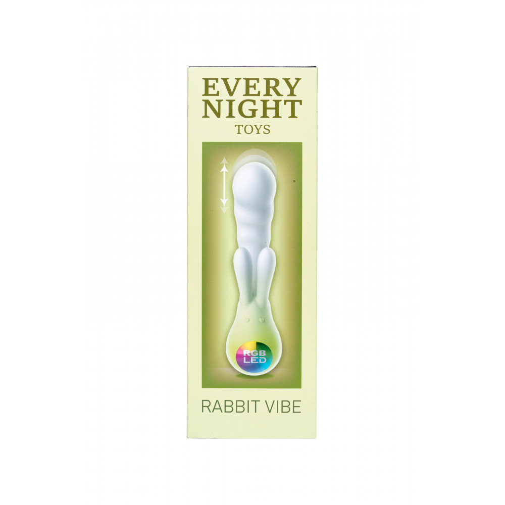 Разное - Вибратор-кролик со светодиодом Every Night Toys для точки G, зеленый градиент 5