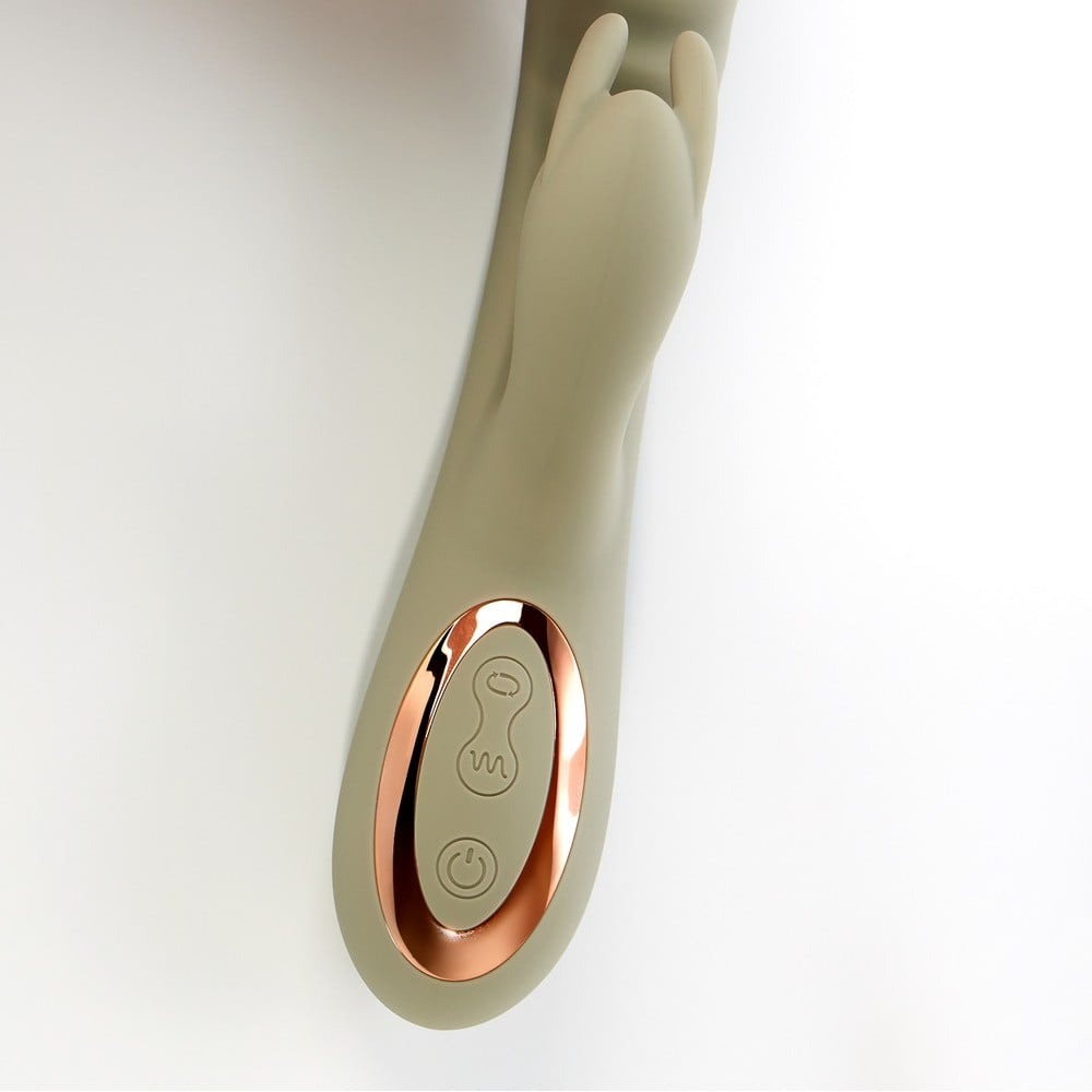 Різне - Вібратор-кролик Sweet Em Velvet Lure, 3 режими вібрації + 10 режимів у відростка, зелений 5