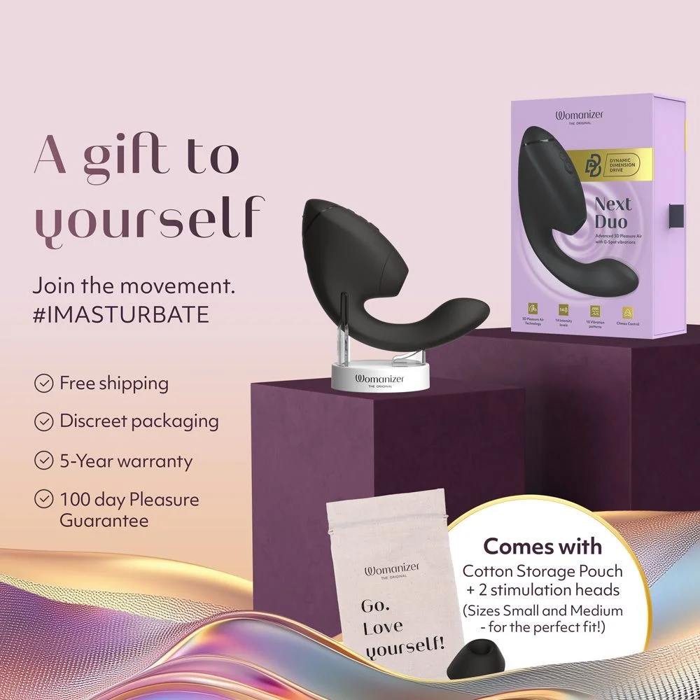 Вакуумний вібратор - Вібратор-стимулятор вакуумний Womanizer Next Duo Black для точки G, чорний 34