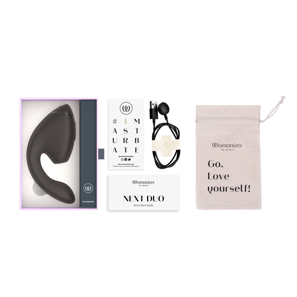 Вакуумний вібратор - Вібратор-стимулятор вакуумний Womanizer Next Duo Black для точки G, чорний 12
