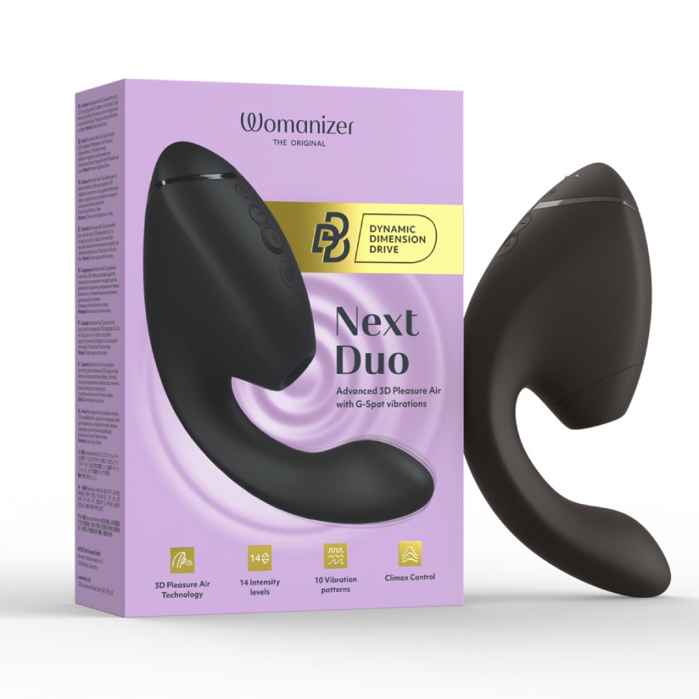 Вакуумний вібратор - Вібратор-стимулятор вакуумний Womanizer Next Duo Black для точки G, чорний 18