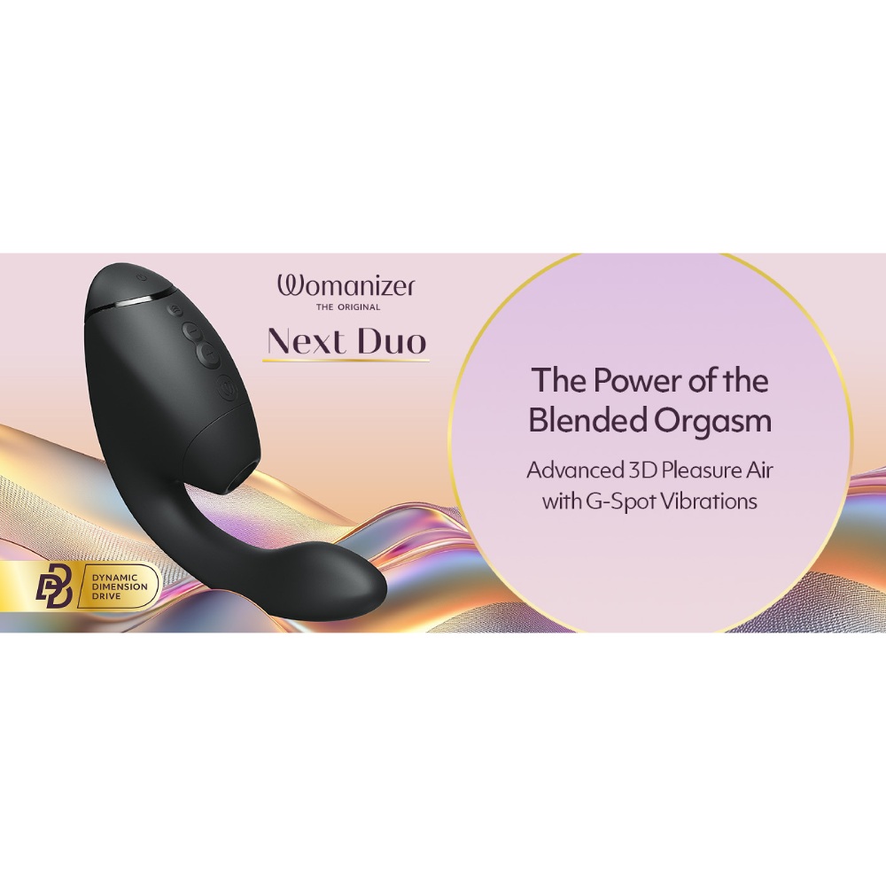 Вакуумний вібратор - Вібратор-стимулятор вакуумний Womanizer Next Duo Black для точки G, чорний 6