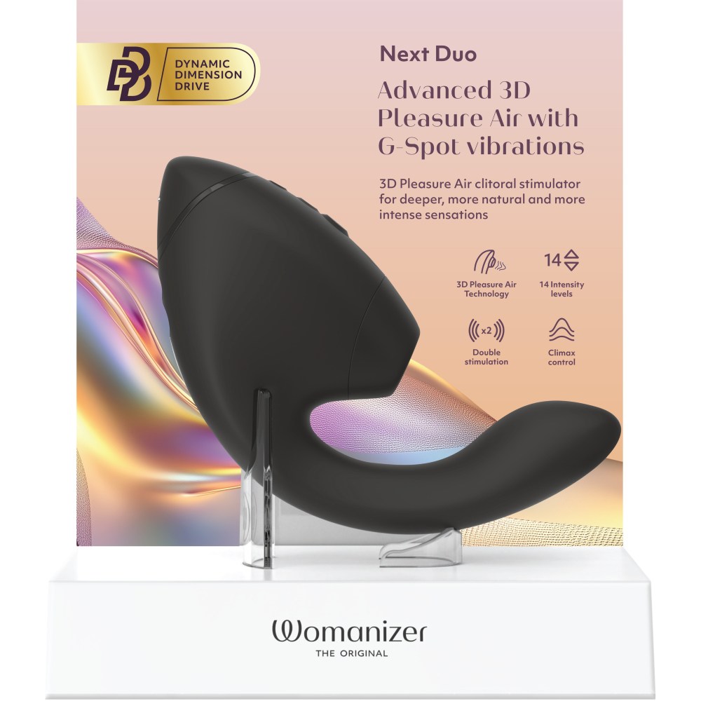 Вакуумний вібратор - Вібратор-стимулятор вакуумний Womanizer Next Duo Black для точки G, чорний 7