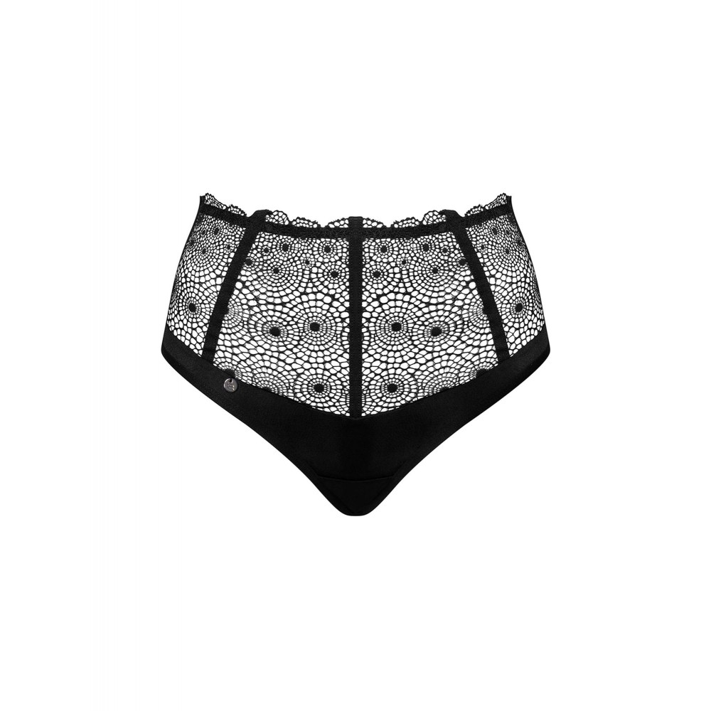 Эротическое белье - Высокие трусики-стринги Obsessive Sharlotte panties black XXL 3