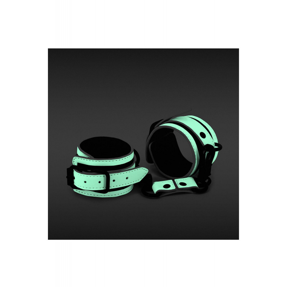 Разное - Наручиники, светятся в темноте NS Novelties GLO BONDAGE WRIST CUFF GREEN 2