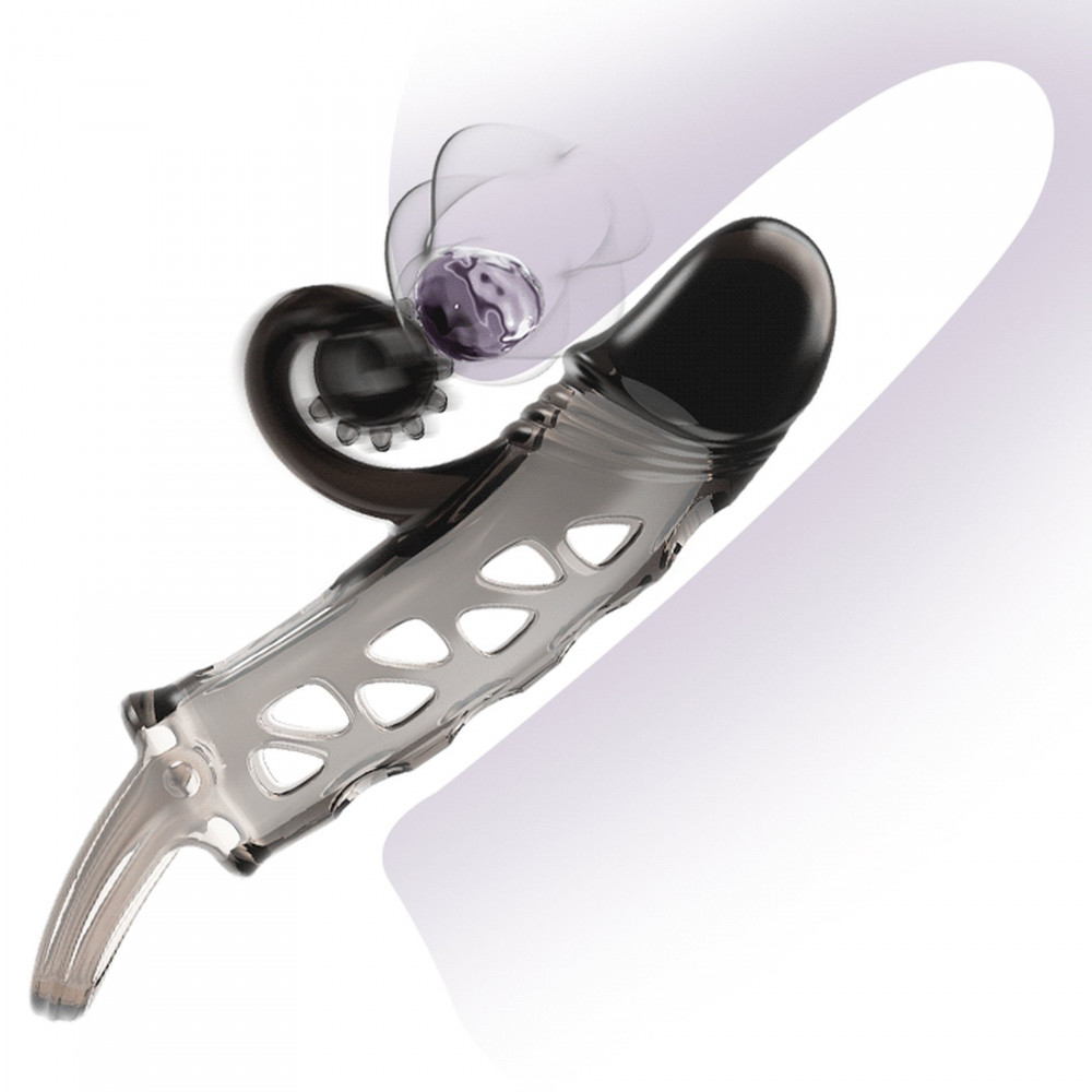 - Насадка с вибрацией ROMANCE - Penis sleeve Black, MC59-1 2