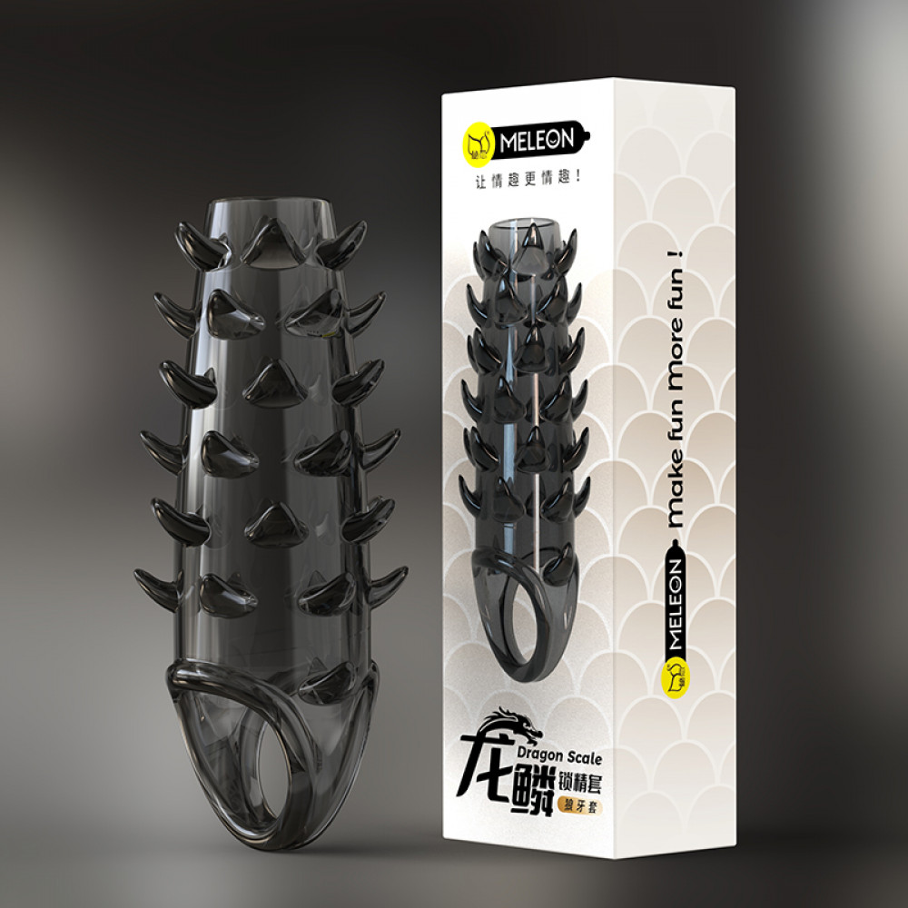  - Стимулююча насадка Meleon - Dragon Scale Ejaculation Control Sleeve, PS-02 9