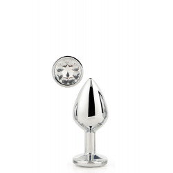 DT21785 Анальная пробка с камнем GLEAMING LOVE SILVER PLUG SMALL