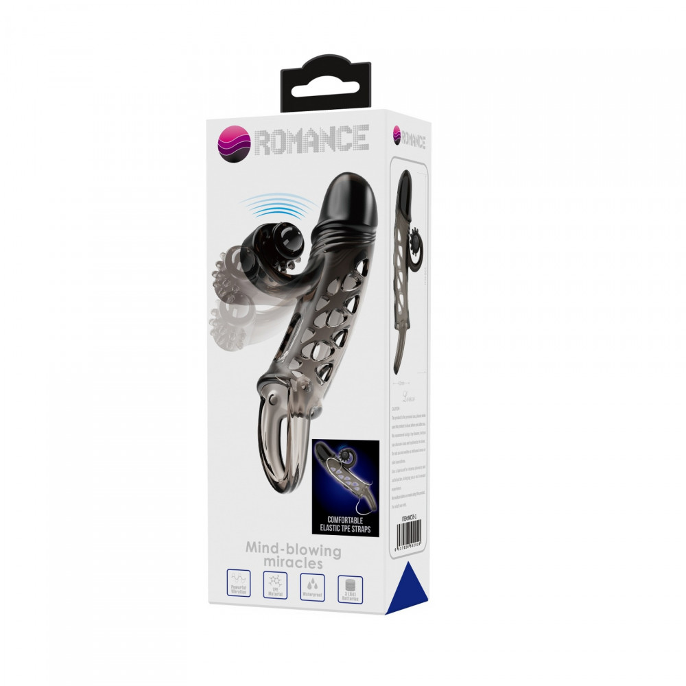 - Насадка с вибрацией ROMANCE - Penis sleeve Black, MC59-1 8