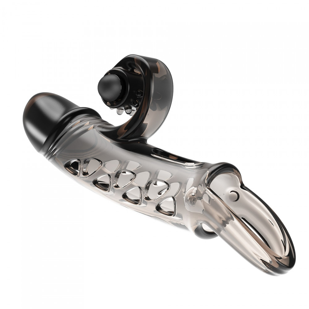 - Насадка с вибрацией ROMANCE - Penis sleeve Black, MC59-1 4