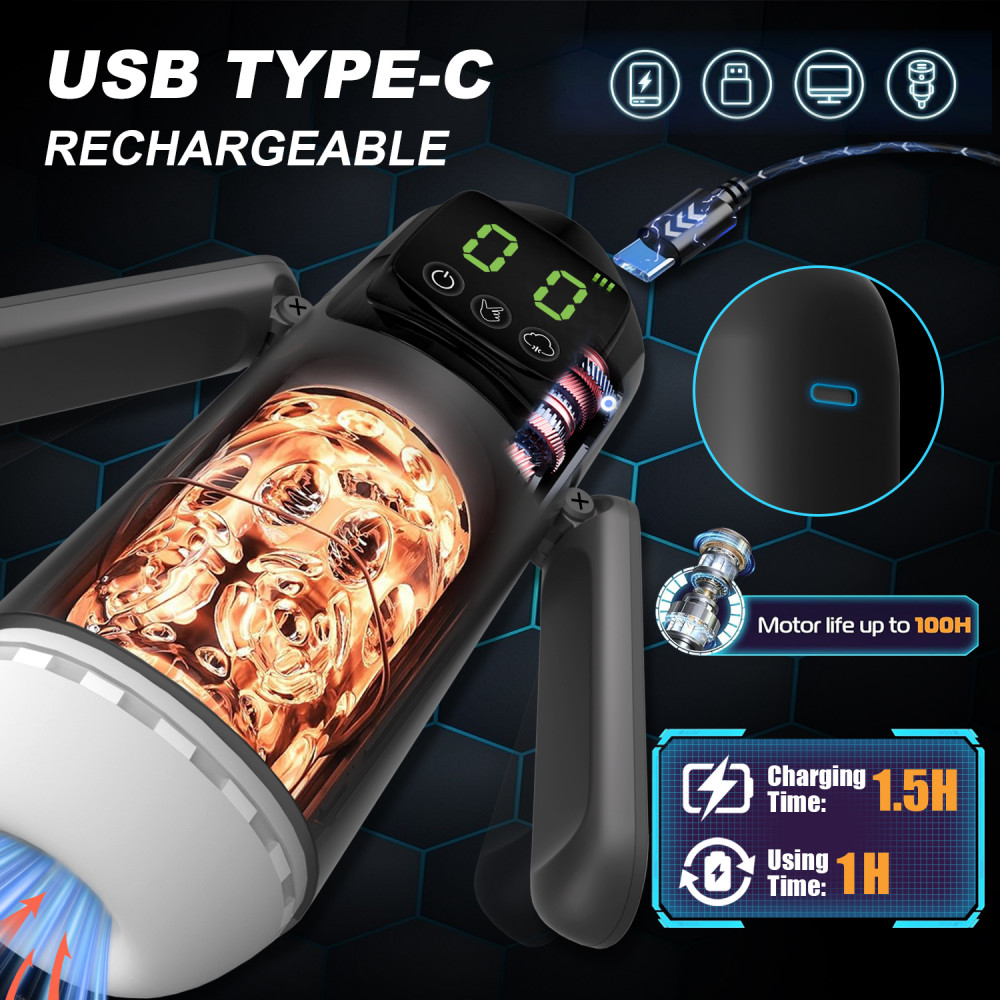- Мастурбатор керований смартфоном з вібрацією і функцією всмоктування Foxshow M510 APP, WYS-M510 APP 4