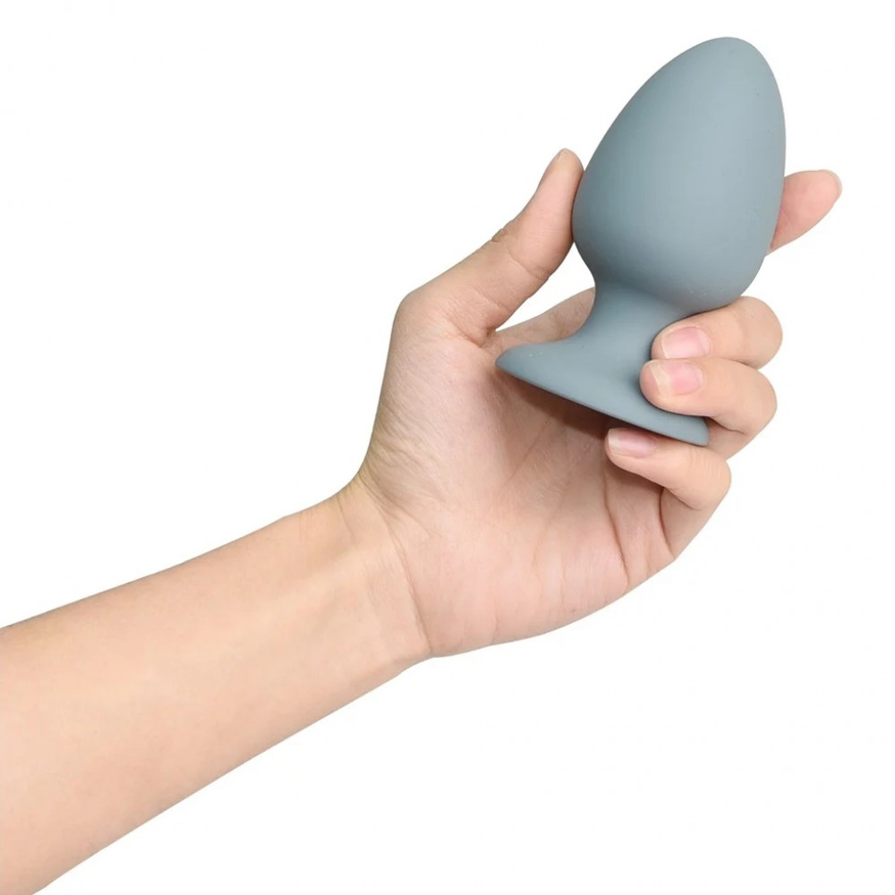 Анальные игрушки без вибрации - Анальна пробка Dream Toys Nude сіра, 8 х 4 см 3