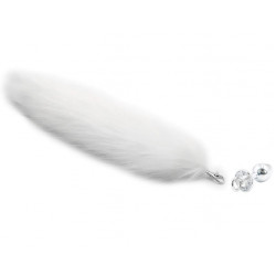 Анальная пробка искусственный меха DS Fetish Anal plug faux fur fox tail white polyeste