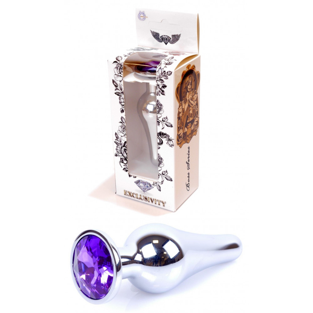 Анальные игрушки - Анальная пробка Boss Series - Jewellery Silver BUTT PLUG Purple, BS6400079