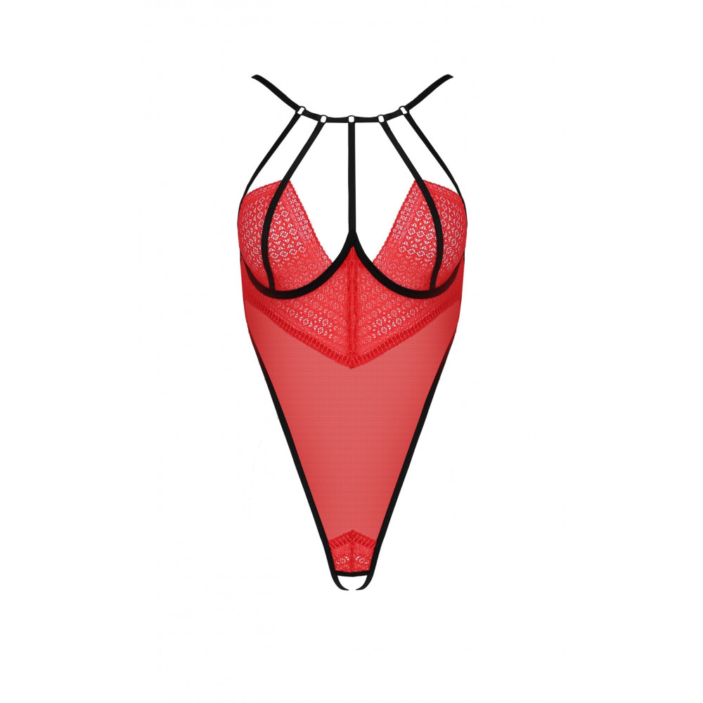 Эротическое белье - Боди с высоким вырезом бедра, S/M красный Akita Body - Passion Exclusive 2