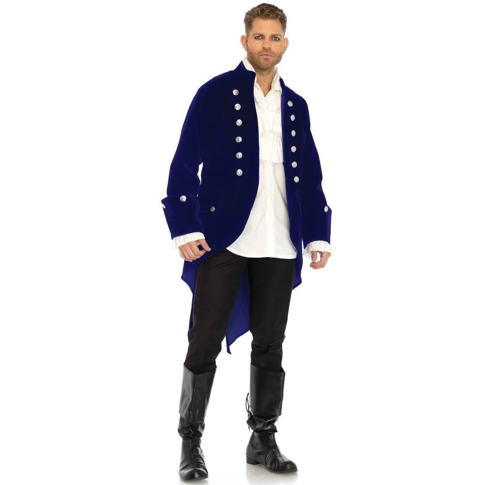 Эротическое белье - Длинное бархатное пальто синего цвета Leg Avenue, размер L