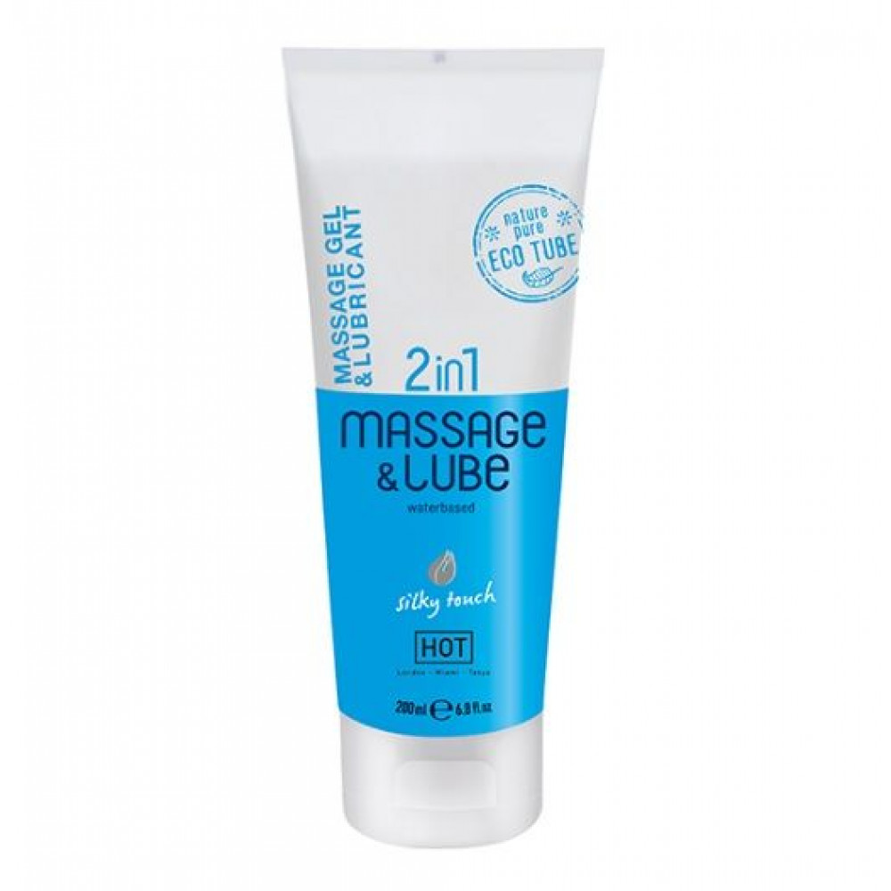 Массажные гели - Массажный гель и лубрикант HOT Massage- & Glide Gel 2in1 Silky touch 200 ml