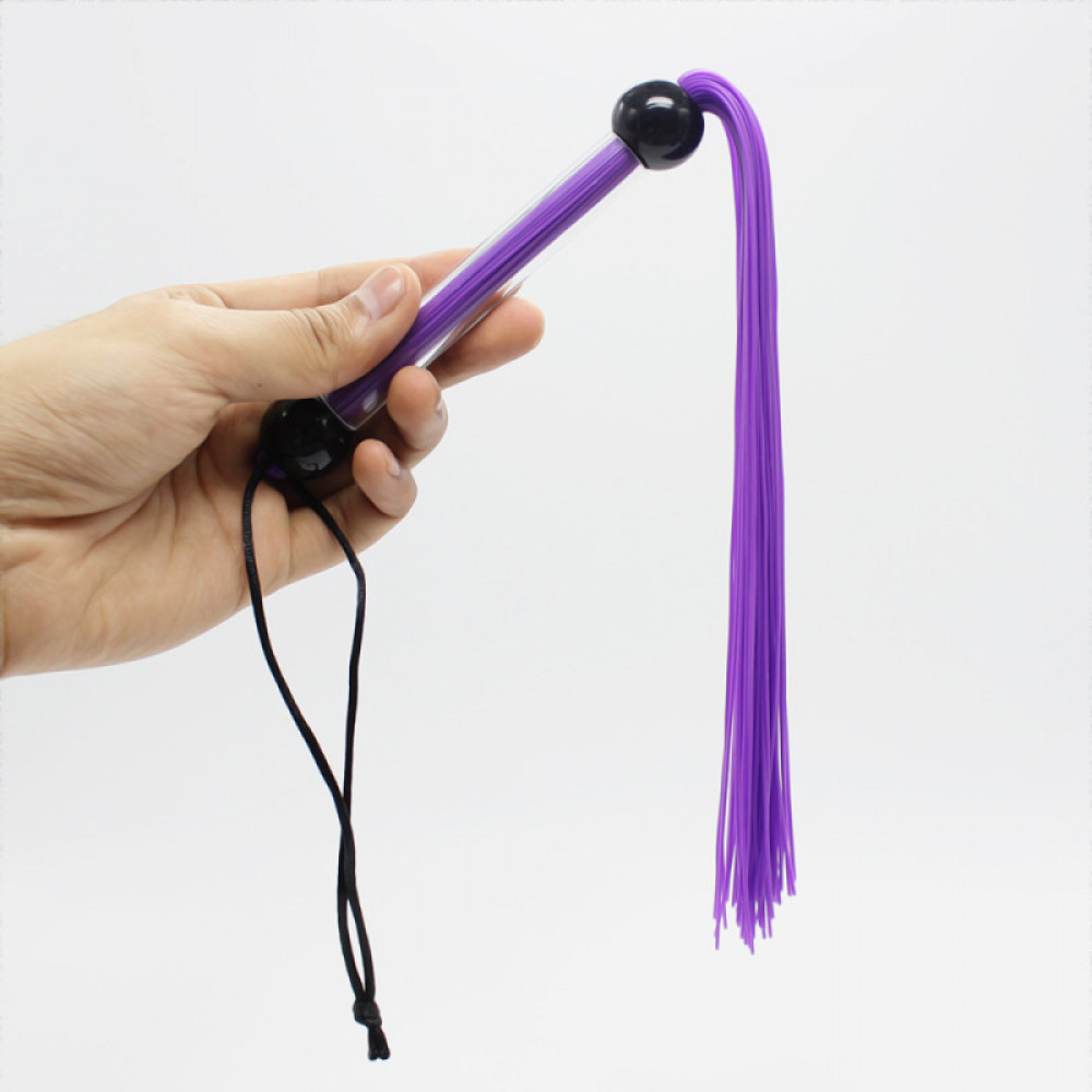 БДСМ игрушки - Кнут фиолетовый, ручка из шариков FLOGGER, 39 см 1