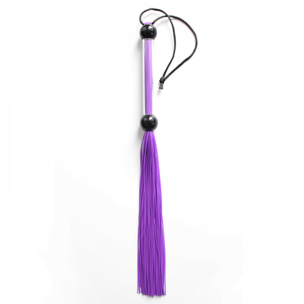 БДСМ игрушки - Кнут фиолетовый, ручка из шариков FLOGGER, 39 см