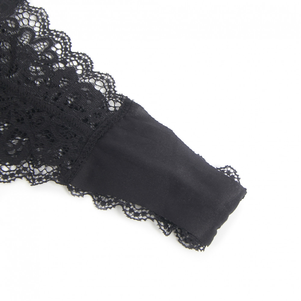 Різне - Корсет з підтяжками та підв'язками Star Night на блискавці, чорний, L 9