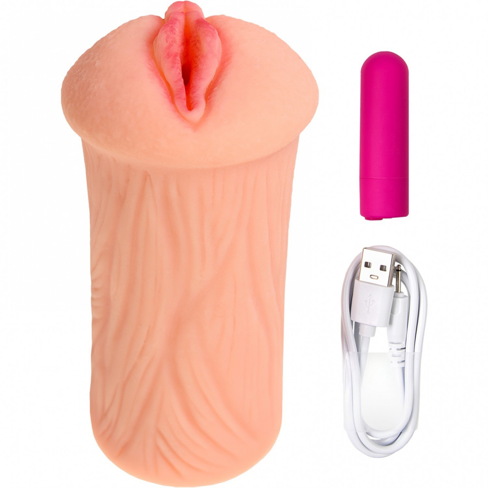 Секс игрушки - Мастурбатор реалистичный с вибрацией Kokos Elegance 001, киберкожа, 16 х 7 см