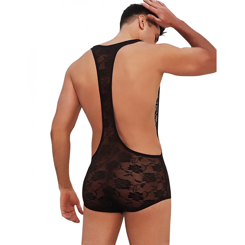 Різне - Чоловічий комбінезон-шорти Star Night мереживний, чорний, L 5