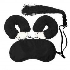 Набор БДСМ DS Fetish маска, наручники, флогер мини, черный