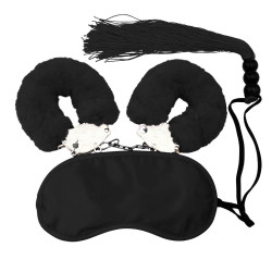 Набір БДСМ DS Fetish маска, наручники, флогер міні, чорний