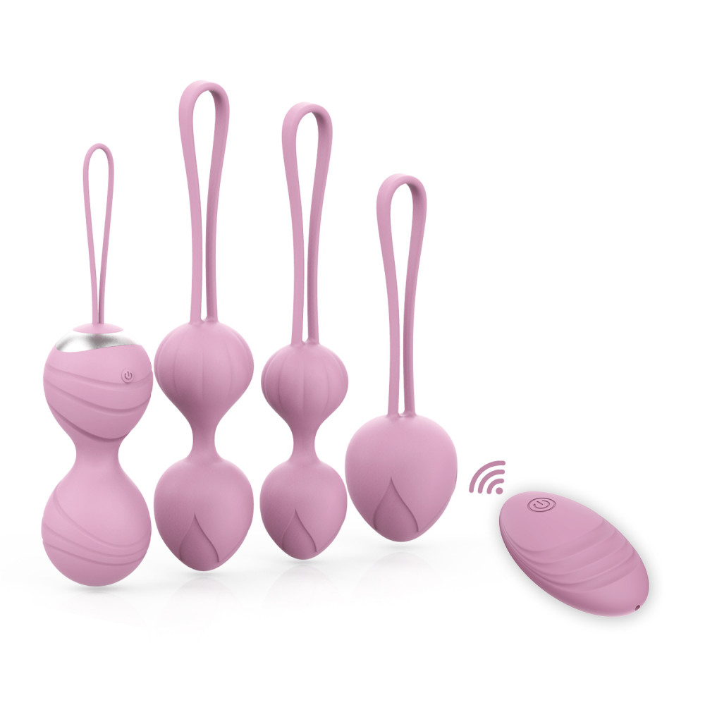 Вагинальные шарики и тренажеры - Набор вагинальных виброшариков Every Night Toys Beata, 4 шт, с дистанционным пультом, сиреневый