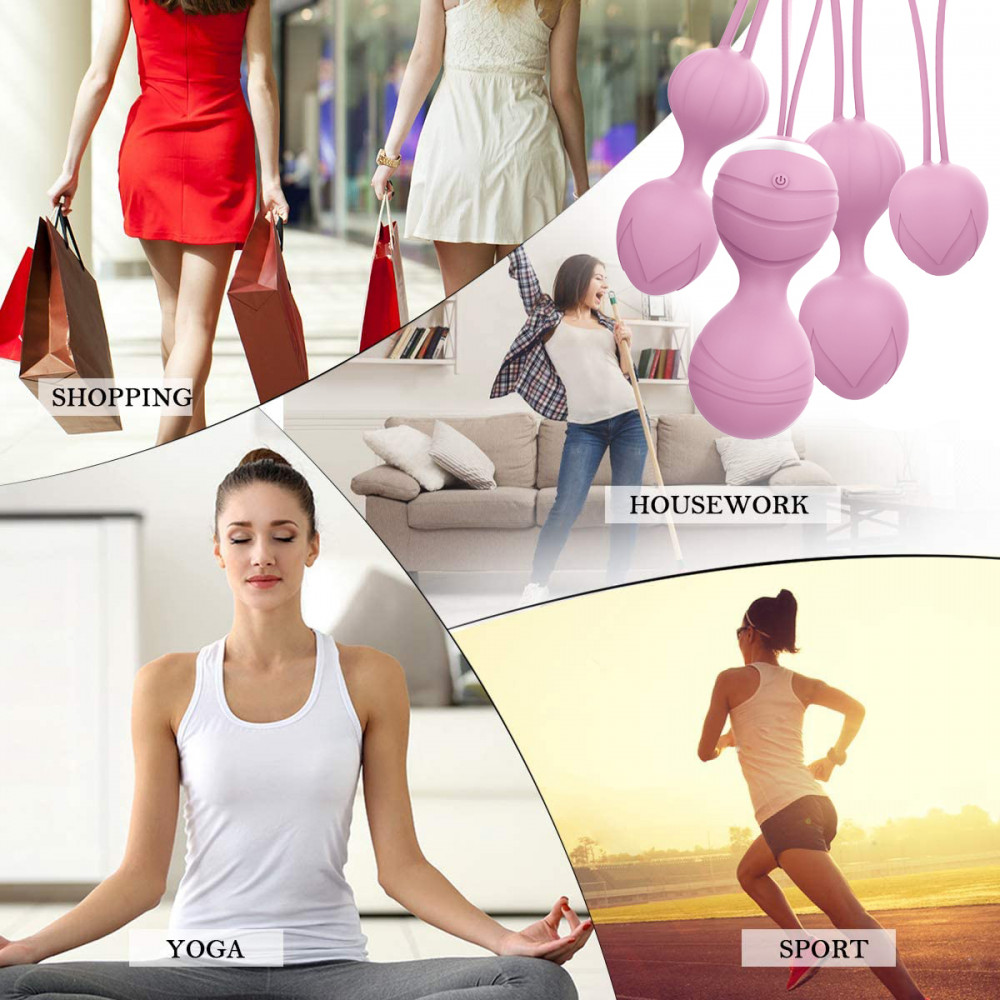 Вагинальные шарики и тренажеры - Набор вагинальных виброшариков Every Night Toys Beata, 4 шт, с дистанционным пультом, сиреневый 7