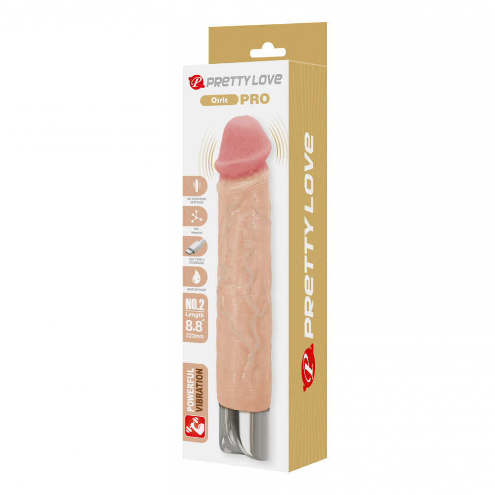  - Перезаряжаемый вибратор реалистик Pretty Love - Osric Pro Realistic Vibrating Dildo, BW-500081DC 9