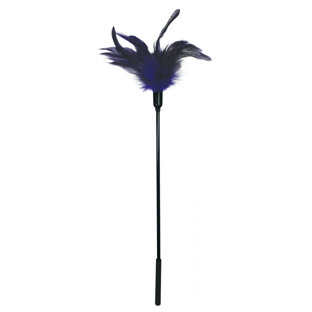 БДСМ плети, шлепалки, метелочки - Щекоталка с петушиными перьями Sportsheets Starburst Tickler Фиолетовая