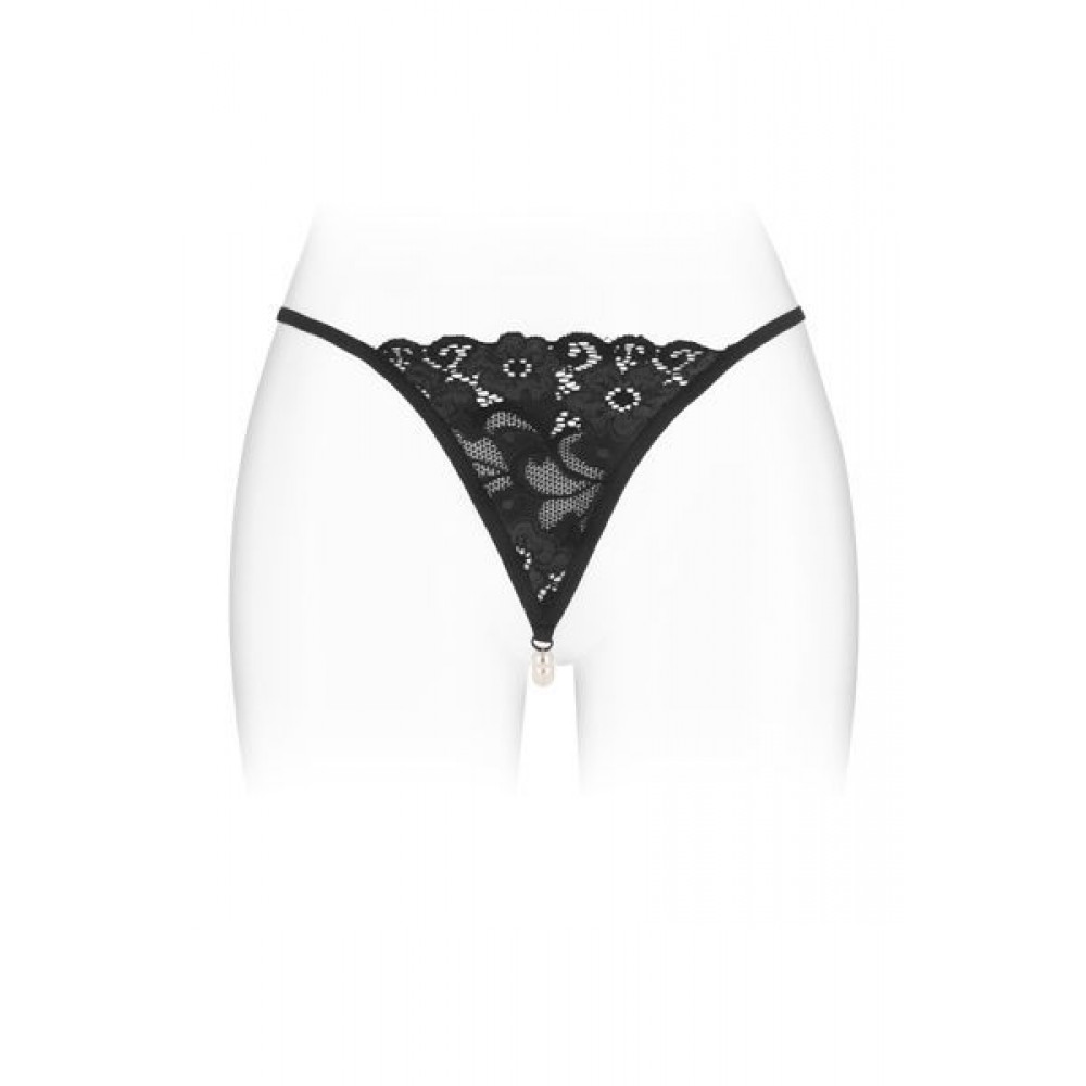 Сексуальные трусики - Трусики-стринги с жемчужной ниткой Fashion Secret VENUSINA Black