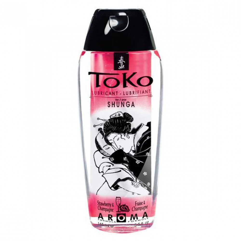 Оральные смазки - Лубрикант на водной основе Shunga Toko AROMA - Sparkling Strawberry Wine (165 мл), не содержит сахар
