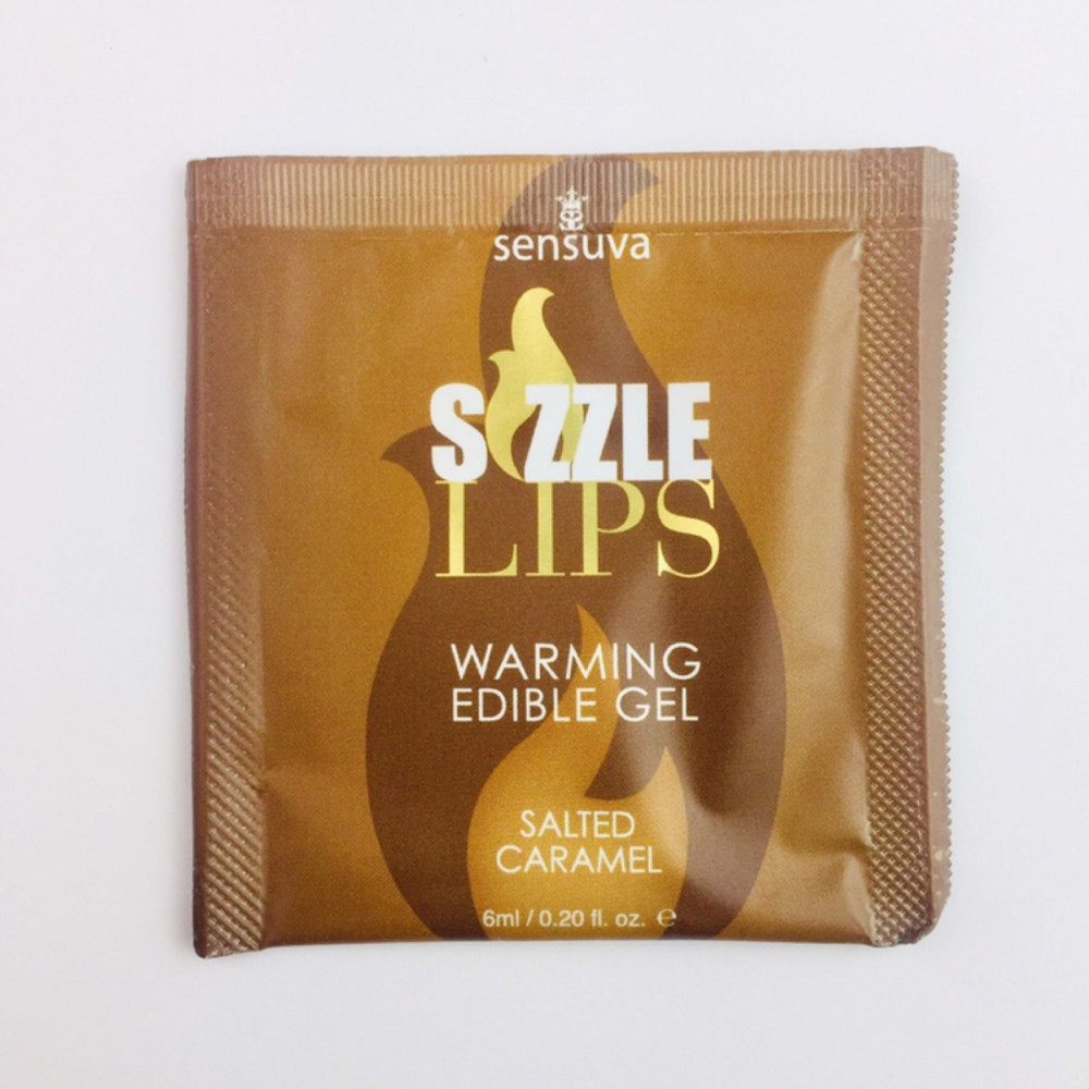 Массажные масла и свечи - Пробник массажного геля Sensuva - Sizzle Lips Salted Caramel (6 мл)