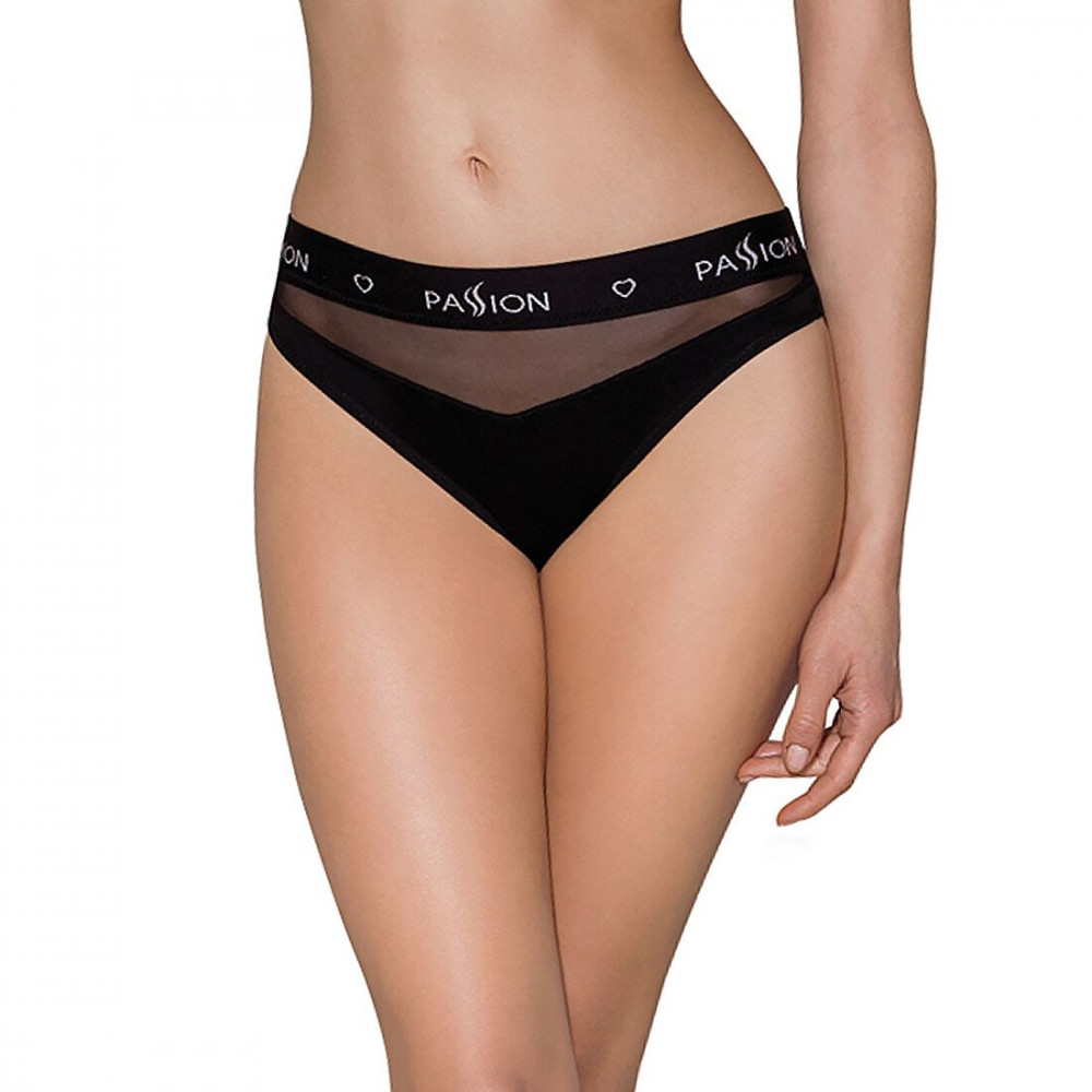 Эротические комплекты - Трусики с прозрачной вставкой Passion PS006 PANTIES black, size L