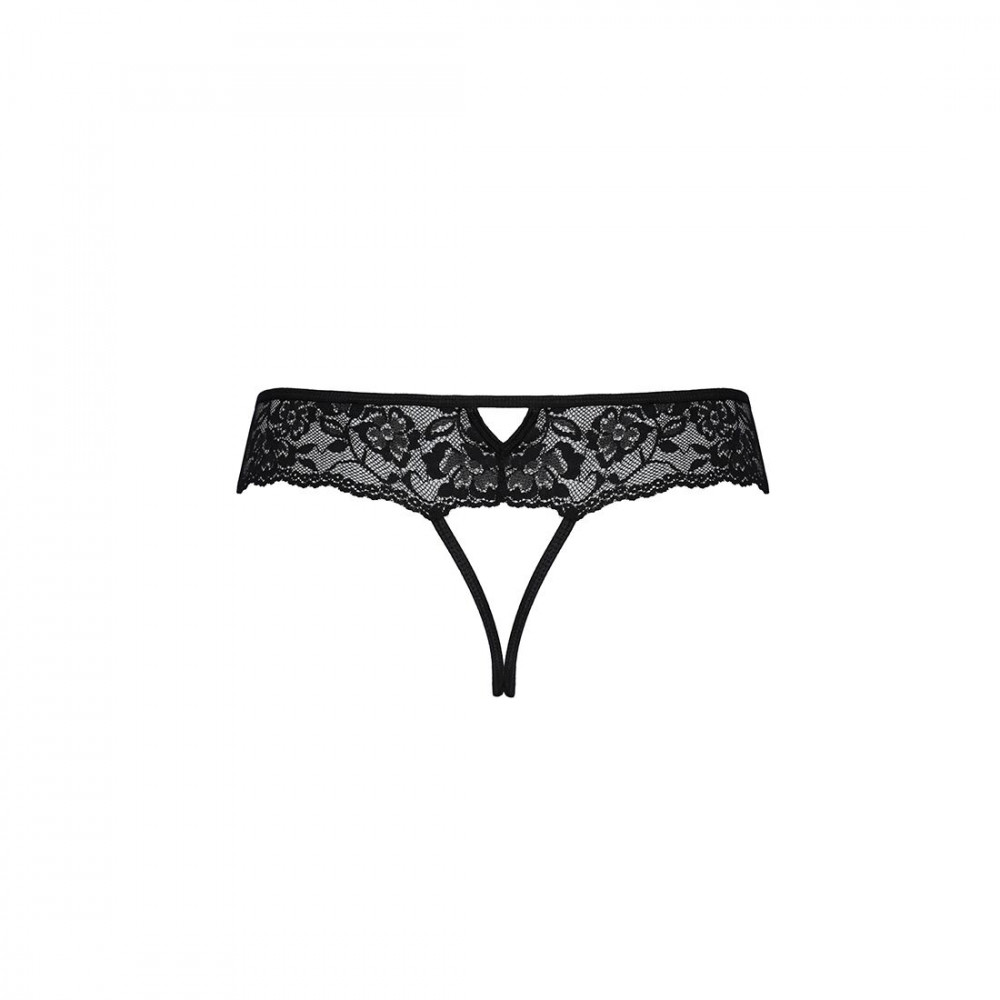 Сексуальные трусики - Кружевные стринги с доступом Senia Thong black XXL/XXXL - Passion 1