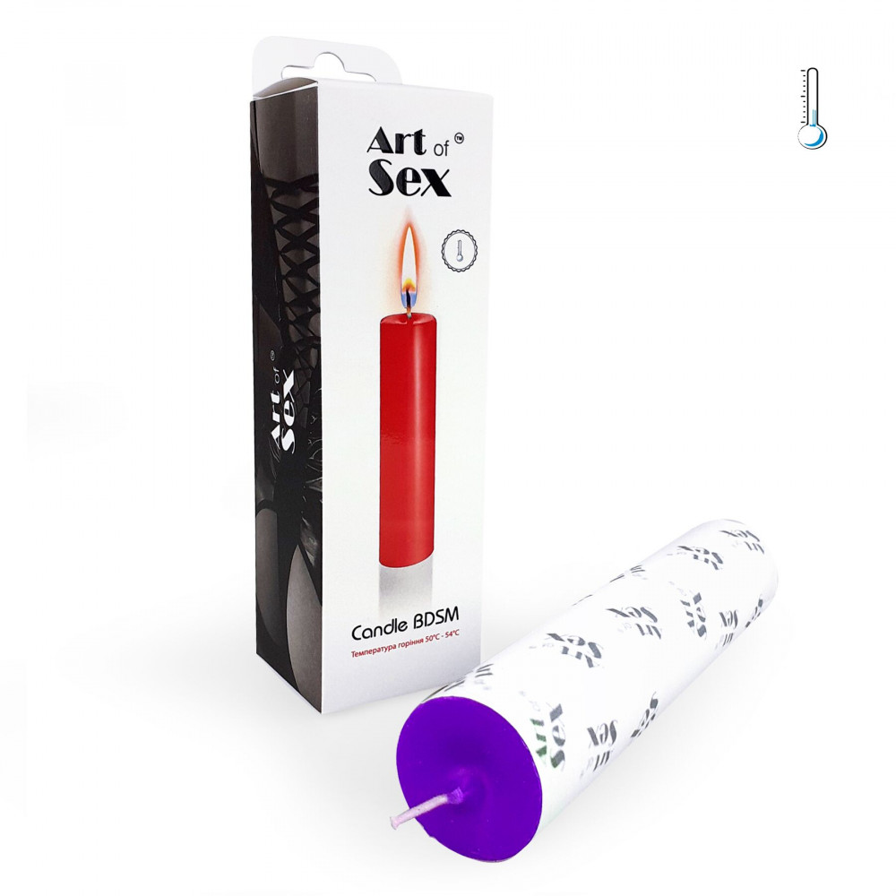 БДСМ аксессуары - Фиолетовая свеча восковая Art of Sex size M 15 см низкотемпературная 1