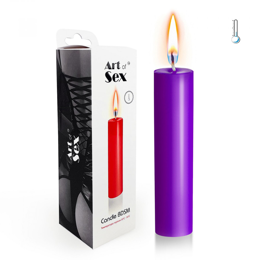 БДСМ аксессуары - Фиолетовая свеча восковая Art of Sex size M 15 см низкотемпературная