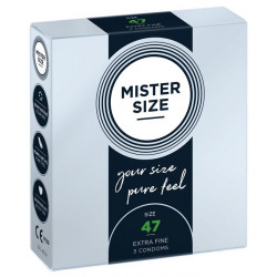 Презервативы Mister Size - pure feel - 47 (3 condoms), толщина 0,05 мм