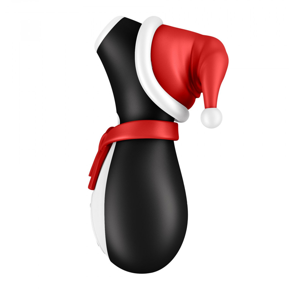 Вибраторы вакуумные - Вакуумный клиторальный стимулятор Satisfyer Penguin Holiday Edition, в шапочке и шарфе 6